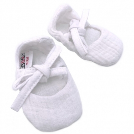Chaussons ballerines double gaze blanc - BB&CO | Achetez sur Everykid.com