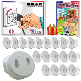 Cache Prise Bébé Français Amovible [Pack x20]  - BEBEALIS | Achetez sur Everykid.com