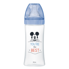 Biberon Initiation - Anti-Colique 330Ml Mickey Bleu +6 Mois Tétine Ronde 3 Vitesses Débit 3 - Dodie | Achetez sur Everykid.com Biberon Initiation - Anti-Colique 330Ml Mickey Bleu +6 Mois Tétine Ronde 3 Vitesses Débit 3 - Dodie | Achetez sur Everykid.com