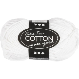 Pelote de fil de coton blanc 50 gr/1 boule 170m - Creavea Pelote de fil de coton blanc 50 gr/1 boule 170m - Creavea