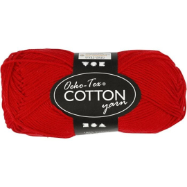 Pelote de fil de coton rouge foncé 50 g/1 boule 170m - Creavea Pelote de fil de coton rouge foncé 50 g/1 boule 170m - Creavea