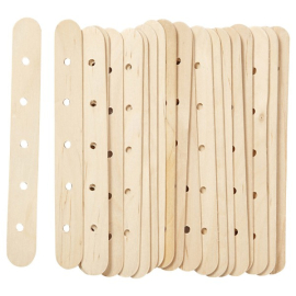 Bâtonnets en bois avec trous 15x1,8cm - 20 pcs - Creavea Bâtonnets en bois avec trous 15x1,8cm - 20 pcs - Creavea