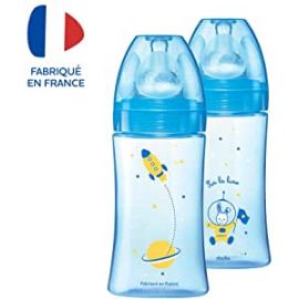 Coffret 2 Biberons Initiation+ Anti-Colique 270Ml Bleu Cosmonaute - 0-6 Mois Tétine Ronde 3 Vitesses Débit 2 - Dodie | Achetez s Coffret 2 Biberons Initiation+ Anti-Colique 270Ml Bleu Cosmonaute - 0-6 Mois Tétine Ronde 3 Vitesses Débit 2 - Dodie | Achetez s