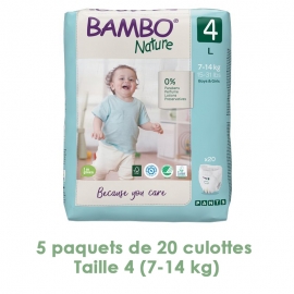Bambo Nature Pants Maxi T4 (7-14 kg) - 5 paquets de 20 culottes | Achetez sur Everykid.com Bambo Nature Pants Maxi T4 (7-14 kg) - 5 paquets de 20 culottes | Achetez sur Everykid.com