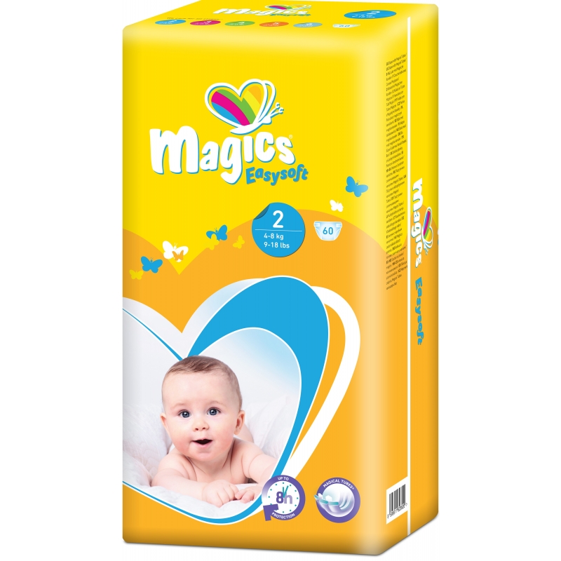 Couches bébé T2 (4-8kg) - carton de 360pcs - Magics