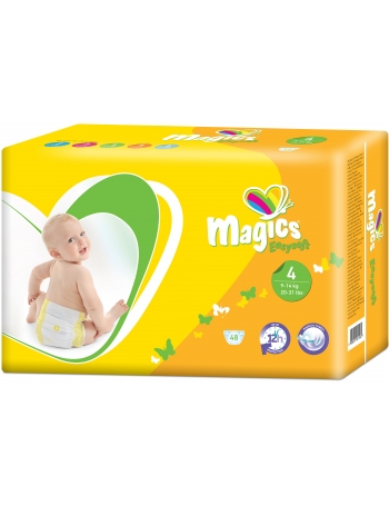 Couches bébé T4 (9-14kg) - carton de 288pcs - Magics