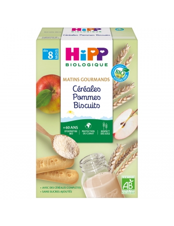 Petits Déjeuners Céréales Pommes Biscuits (Dès 8 mois) - boite de 250 g - Hipp Biologique