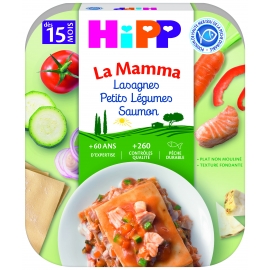La Mamma Lasagnes Petits Légumes Saumon (Dès 15 mois) - assiette de 250g - Hipp Biologique