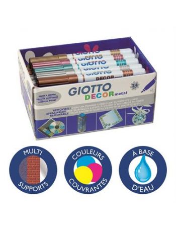 Pack de 24 Feutres couleurs métal  - Giotto