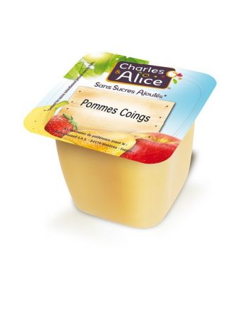Charles & Alice - Pommes Coings Sans sucres ajoutés 120 coupelles de 100g