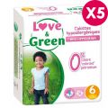Taille 6 - +16 Kg Culottes d'apprentissage écologiques Love & Green hypoallergéniques