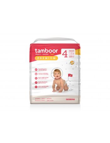 Couches Tamboor Premium T4 - 7 à 18kg - paquet de 22 couches