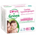 Taille 6 - +16 Kg Couches écologiques Jumbo Pack Love & Green hypoallergéniques