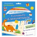 Mes cartes à décorer - 8 invitations d'anniversaire - Les dinosaures - Editions LITO