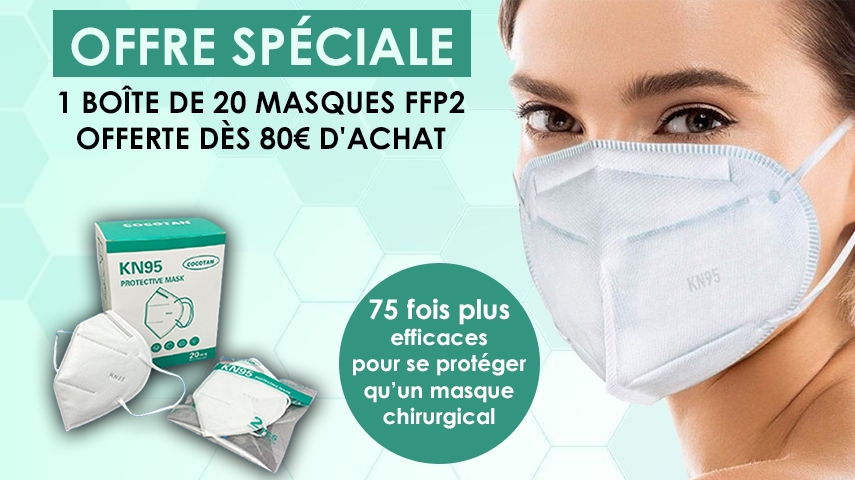 1 boîte de 20 masques FPP2 offerte dès 80€ d'achat